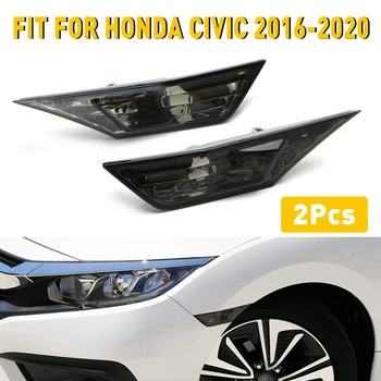 2 buc Masina Barei de protecție din Față, CONDUS de poziție Laterale de Lumină Albă Pentru Honda Civic 2016 2017 2018 2019 2020 2021 Afumat Shell Înlocui Accesorii