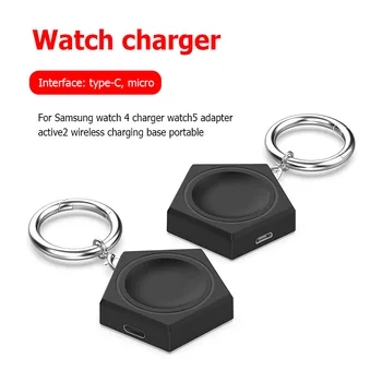 2 In 1 Wireless Charger Dock Pentru Samsung Galaxy Watch 4 5 2 Active Portabile 1000Mah Power Bank Breloc Suport Wireless Charging