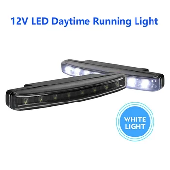 2x12V DC Lumini de Zi cu LED 8LEDs Auto Accesorii Auto SUV de Conducere Camion Lampă de Cap Impermeabil de Semnalizare Iluminare Alb
