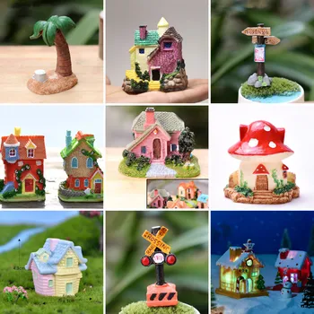 30 de Mici Vintage Casa Retro Copac Figurine Zână Grădină casă de Păpuși Acvariu in Miniatura Terariu Pet Home Decor DIY Accesorii