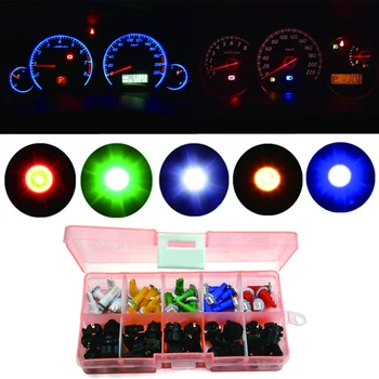 30 de Seturi de Mașini Auto PC74 T5 LED Soclu poftă de mâncare Panoului de Plug Strop de Lumină se amestecă Bec Verde Roșu Albastru Alb galben