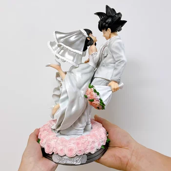 31cm Dragon Ball Acțiune Figura Son Goku Si Chichi Căsătorească cu Nunta Ver Figurina Decor de Colectie Model de Jucării Pentru Copii Cadouri