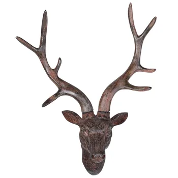 41CM Cap de Cerb pe Perete Decor Statuie 3D Retro Corn Lung Buck Figurina Animal Meserii Living Decor Acasă Sculptura