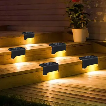 4buc Solare Alimentat LED Pachet Lumini în aer liber Calea de Grădină Scări Pas Gard rezistent la apa Lampa Decor pentru Calea Patio Pasarele