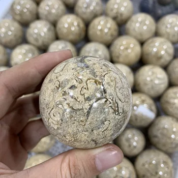 50mm coral Natural de Marmură cu Balonul Rotund Biroul de Acasă Decorare Piatră Șlefuită Mingea Specimen Ornament