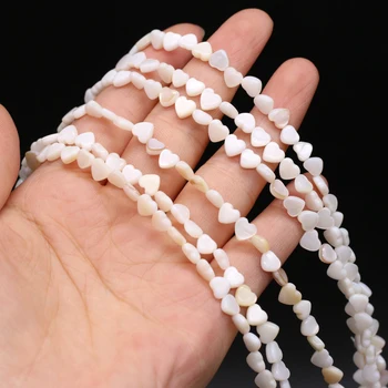 6mm Naturale Mama-de-perla Shell Margele in Forma de Inima Distanțier Șirag de mărgele pentru a Face Bijuterii Femei Brățară Colier Accesorii