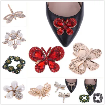 6Styles Elegant Pantof de Cristal Clip Faux Perle Clipuri Pantofi Pantofi de Mireasa Stras Clip Pantofi Catarama Decorativa pentru Femei Fata