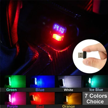 7 Culori Mini USB LED Lumina de Modelare, Lumina Mașina de Lumină Ambientală Neon Interior Auto Lumina de Bijuterii Interfata USB Atmosferă de Lumină