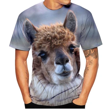 Amuzant Alpaca 3D Print T-Shirt de Animale Drăguț Streetwear Bărbați Femei de Moda Casual Supradimensionate O-Neck T Shirt pentru Copii Teuri Topuri Haine