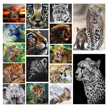 Animale Broderie Diamant Pictura Jaguar Cusatura Cruce Mozaic Imagine Decor Acasă Poster Full Diamond Autocolant De Perete