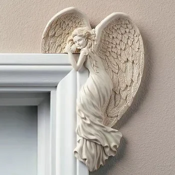 Aripi De Înger Rasina De Artizanat Tocului Ornament Înger Cu Aripi Zeita Pandantiv Grădină Ușă Decor Acasă Cadouri Aripi Stanga Dreapta