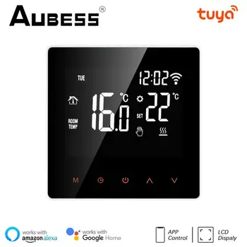 Aubess Tuya WiFi Termostat Inteligent Ecran LCD Pentru Încălzire Electrică prin Pardoseală cu Apă/Gaz Cazan Temperatura Controler de la Distanță