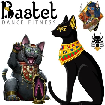 Bastet Călcat Patch-uri pentru Haine Cald Transferuri Haine Egiptene Pisici și Ankh-ul Patch-uri de Desene animate DIY Sac de Cusut Decr Autocolant Cadouri