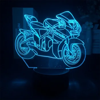 Brand japonez de Motociclete 3D Lumina de Noapte pentru Decor Dormitor Lumina de Ziua de nastere Drăguț de Colorat Cadou Lampă cu LED-uri Manga Copil Minunat Cadou