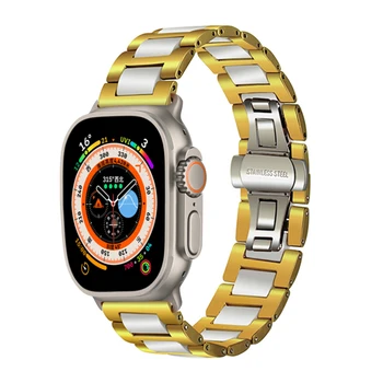 ceramica+curea din Otel Inoxidabil pentru Apple Watch band 49mm 41/45/38/40/42/44mm Încheietura mâinii Brățară de Link-ul iwatch Seria 3 SE 6 7 8 ultra