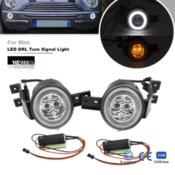 Clar /Fumuriu Alb/Galben LED-uri de Semnalizare Indicator Inel Halo de Lumină Pentru Mini Cooper R50 R52 R53 S