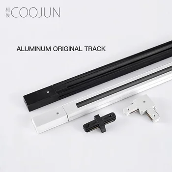COOJUN LED Track Light Rail 0,5 M Alb Negru Aluminiu 2-Sârmă Sistem de Șine Electrificate Cu Pete de Lumină Piesa Pentru Magazin de Acasă