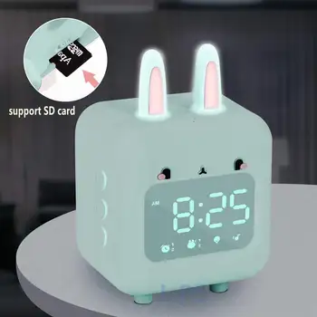 Copii Ceas Deșteptător Iepure Drăguț Ceas cu Alarmă Digital pentru Copii Lumina de Noapte Noptiera Ceas de Somn Antrenor Suport SD Card de Cadouri pentru Copii