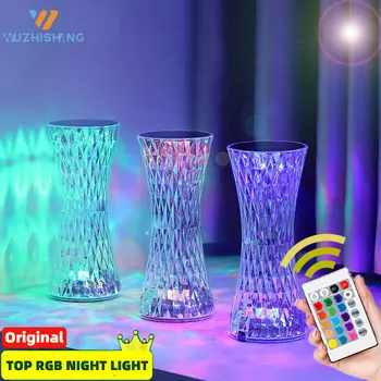 Cristal Proiector Birou Atmosferă Lumina de Noapte USB Led Lampa de Masa Decor Sala de Nopti Lampa pentru Dormitor Decor Acasă