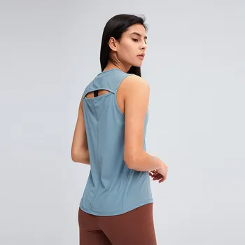 Culoare solidă de Fitness Yoga Cămașă de Formare Cuprinzător Sport Rezervor de Top Yoga Vesta de Fitness T-shirt Spatele Gol Femei Maneci Scurte