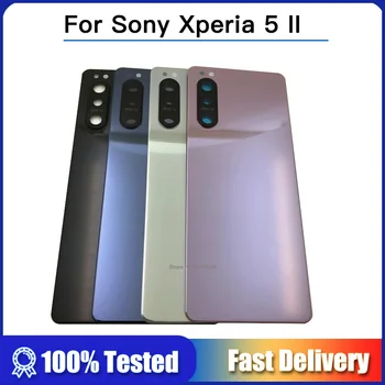 De înaltă calitate Pentru Sony Xperia 5 II Spate Capac Baterie Spate Usa Caz Locuințe Piese de schimb Cu Lentilă aparat de Fotografiat