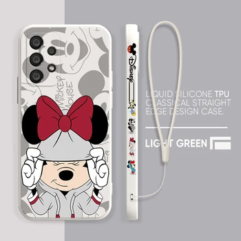 Disney Mickey Minnie Mouse Caz de Telefon Pentru Samsung A73 A53 A33 A52 A32 A71 A51 A21S A03S A50 A30 5G Lichid Stânga Coarda Funda