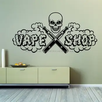 E-țigară e-țigară magazin consumabile bar logo emblema autocolant de perete de vinil decal de artă murală fereastră decor Y6
