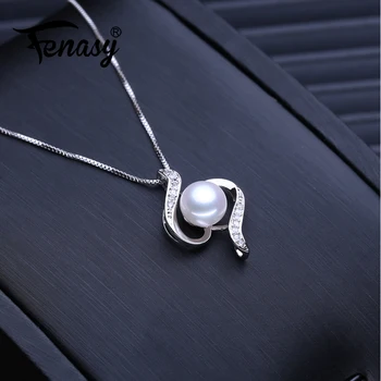 FENASY Pearl Bijuterii Personalizate Noi Argint 925 Pandantiv Geometric Natural Veritabil Coliere de Perle Pentru Femei