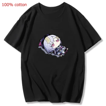 Genshin Impact Anime T-shirt Keqing Imprimare Femei Bărbați Streetshirts Vară O-Neck Tricou Casual cu maneci Kawaii Feminin Tee Topuri