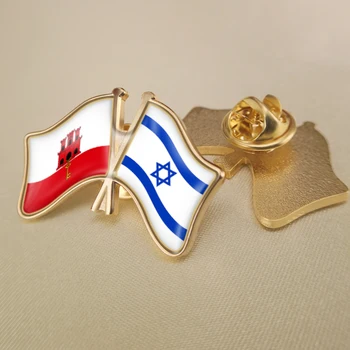 Gibraltar și Israel a Traversat Dublu Prietenie Steaguri insigne, Brosa Insigne