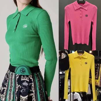 Golf, Îmbrăcăminte Pentru Femei Slim Fit Tricotate Golf Pulover Coreea Ediție Casual Luminoase Maneca Lunga De Sus