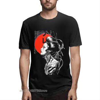 Goth Cyberpunk Vaporwave Bărbați Japonezi e Amuzant Tricou O Gât T-Shirt din Bumbac Cadou de Îmbrăcăminte
