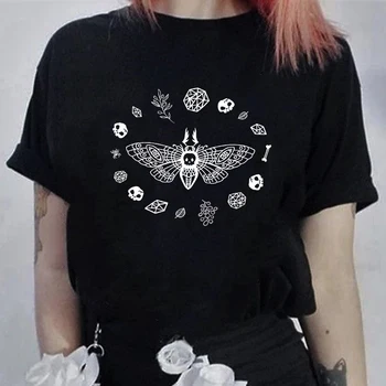 gotic cap mort molie tricou estetice femei maneci scurte grunge goth tricou top