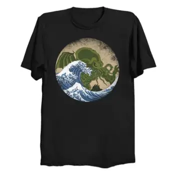 Hokusai Cthulhu T-Shirt din Bumbac 100%, Marimea M-3XL Îmbrăcăminte pentru Bărbați Tendință 2020