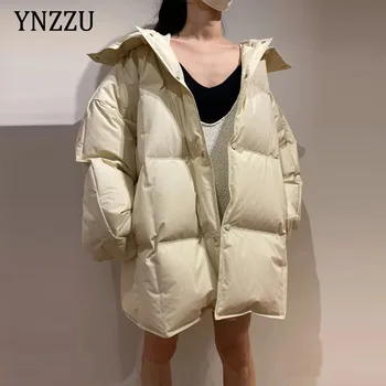 iarna nou stand de guler mediu și lung pâine sacou supradimensionat guler ridicat-O linie în jos jacheta pentru femei și bărbați YNZZU 1O133