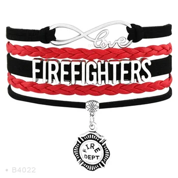 Infinită Dragoste Pompieri Pompieri Pompieri Pompieri Soția Mama Roșu Negru Pompier Bratari pentru Femei