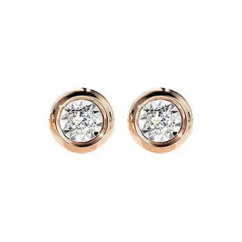 JICAI Reale Aur 18K Diamant Cercei Stud Bijuterii Pur AU750 de Logodna cu Diamant de Lux Cadouri pentru Femei Bijuterii Fine Cadouri