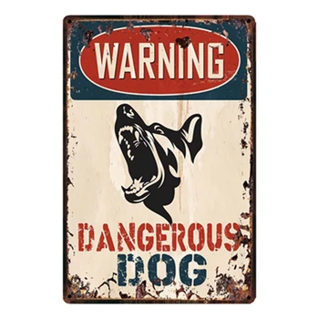 [ Kelly66 ] Avertizare Câine Periculos Metal Semn Tin Poster Decor Acasă Bara de Perete de Arta Pictura de 20*30 CM Dimensiune y-2150