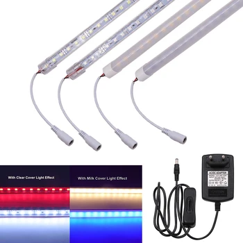 LED Bar de Lumina Aluminiu Rigid Benzi Led Bandă 12V 50cm 5054 Sub Cabinet de Lumină Bar cu Bucătăria Comutatorul de Iluminat cu Lumina Alb Cald