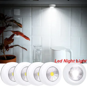LED Lumina de Noapte fără Fir Alimentat de la Baterie Dulapuri Mobilier Dormitor Noptieră Presă de Mână Lămpi de Noapte Bucătărie Toaletă Iluminat Lumini