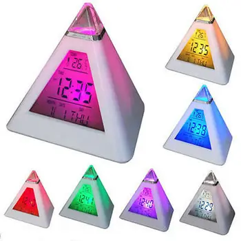 LED Schimbarea Digital Ceas de perete cu Termometru Birou de Noapte Stralucitoare LCD Ceas de Con, Piramida Stil de Accesorii pentru Decor