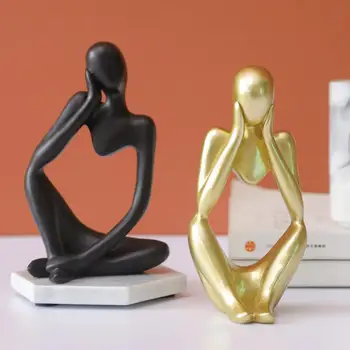 Minimalist Abstract Gânditor Statuie Rășină Sculptură Figurine Miniaturale Caracter Ornamente Office Home Decor Accesorii