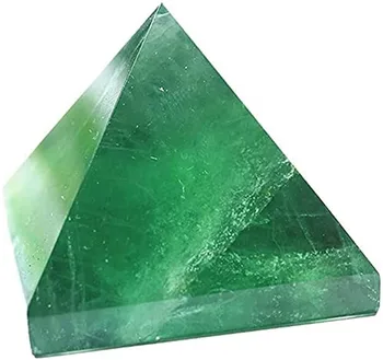 Naturale Cristale Verzi Piramida Fluorit Verde Cuarț Siguranță Cristal Punct de vindecare Reiki Pietre Minerale decor acasă