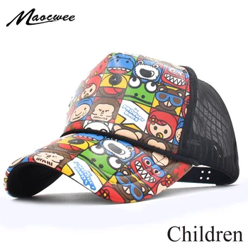 Noi, Copiii Hip Hop pălărie de Vară de Desene animate pentru Copii Pălărie de Soare Băieți Fete Mesh de Exterior Respirabil Sepci Snapback Hat Pentru 3-8 ani