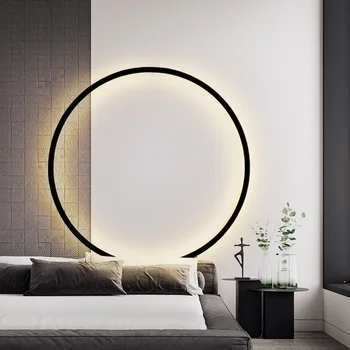Noi Modernă cu LED-uri Lampă de Perete Inel de Agățat Lumini Simplu Nordic Camera de zi Canapea Fundal Lumina de Perete Dormitor Noptieră Lampa de Podea