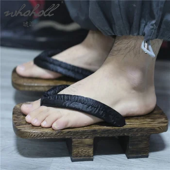 Om De Vară Papuci De Casă Japoneză Geta Saboți De Lemn Sandale Samurai Cosplay Pantofi Femei, Omul Flip Flops Fund Gros Platforma Pantofi