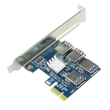 PCIE de la 1 la 4 PCI-Express Riser Card USB 3.0 Adaptor 1x la 16x Converter Card
