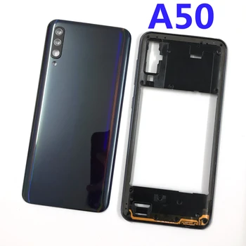 Pentru Samsung Galaxy A50 2019 A505 A505F A505DS Telefon Carcasa corp Mijloc Capac Baterie Spate Caz Panou Ușă Spate+Autocolant+Logo