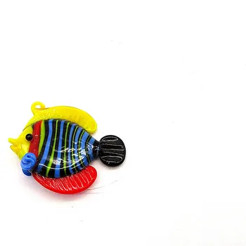 Personalizat de Mână cu sufletul la gură Plutitoare de Sticlă, Bandă Pește Tropical Pahar in Miniatura Figurina Pandantiv de Decor Acvariu Animal Mare Statuie
