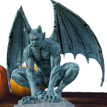 Retro Gargui Rășină Statuie Fantomă Demon, Înger, Aripi De Liliac Monstru Sculptura Creative Home Decoratiuni De Gradina Consumabile